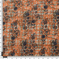 Orange Checkered & Floral Chain Print Organza Fabric – or 0 ta0060 110 4