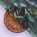 Navy Blue & Green Abstract Botanical Organza Fabric – or 0 ta0066 110 3