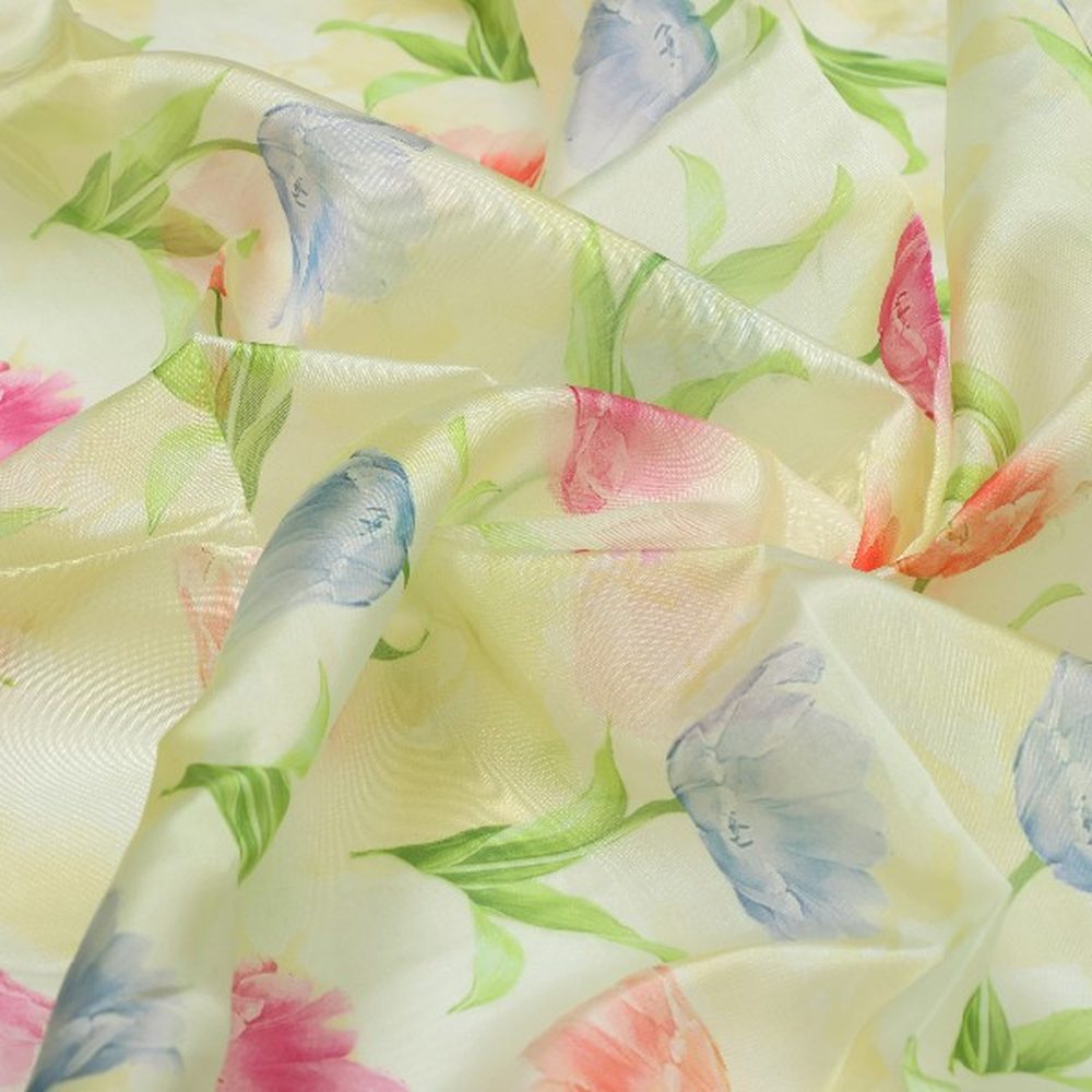 Floral Organza Fabric, Peach & Pink – or 0 ta01121 110 1