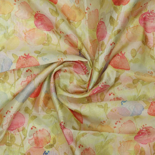 Floral Bloom Organza Fabric – Peach – or 0 ta01123 110 2