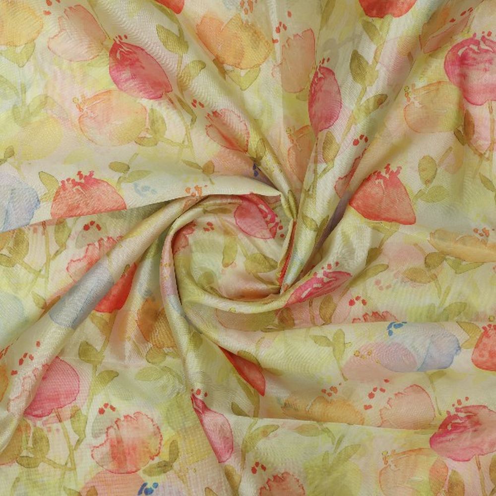 Floral Bloom Organza Fabric – Peach – or 0 ta01123 110 2