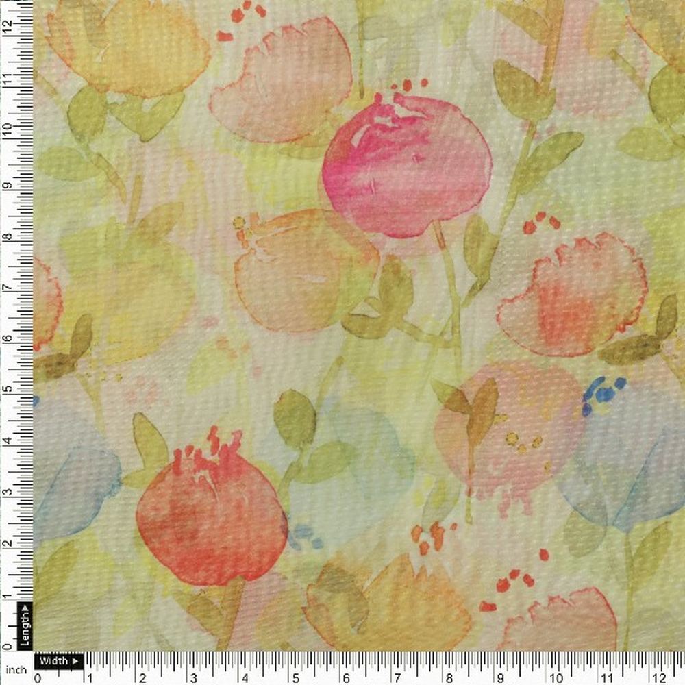 Floral Bloom Organza Fabric – Peach – or 0 ta01123 110 4