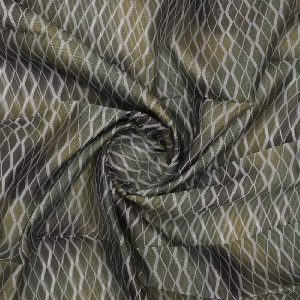 Grey Green Organza Geometric Print Fabric – or 0 ta01364 110 2