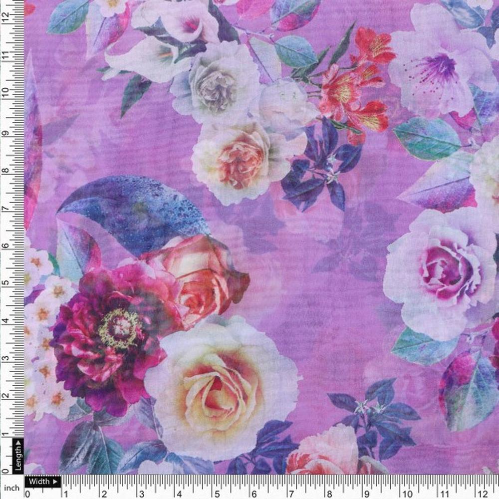 Lavender Dreams Floral Printed Sheer Organza Fabric – or 0 ta0248 110 4