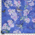 Blue Birds & Cherry Blossom Print Sheer Organza Fabric – or 0 ta0327 110 4