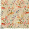 Cream & Multi-Colour Watercolour Leaf Print Organza Fabric – or 0 ta06030 110 4