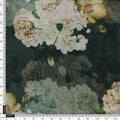 Dark Green Vintage Rose Floral Printed Organza Fabric – or 0 ta0620 110 4
