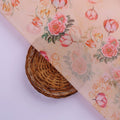 Peach Floral Garden Tulip Print Sheer Organza Fabric – or 0 ta06941 110 3