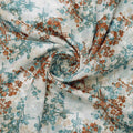 Vintage Blossom Teal & Rust Printed Organza Fabric – or 0 ta0720 110 2