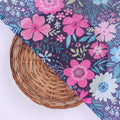 Navy Blue Floral Organza Fabric – or 0 ta07631 110 3