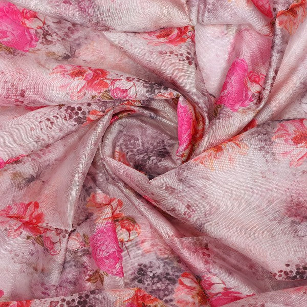 Pink Floral Printed Organza Fabric – or 0 ta07876 110 2