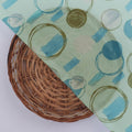 Aqua Green Abstract Print Organza Fabric – or 0 ta09352 110 3