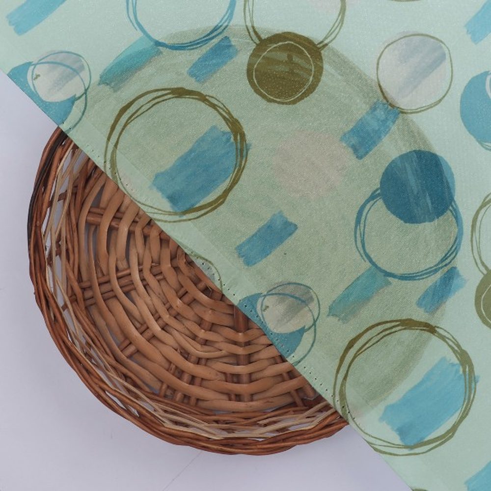 Aqua Green Abstract Print Organza Fabric – or 0 ta09352 110 3