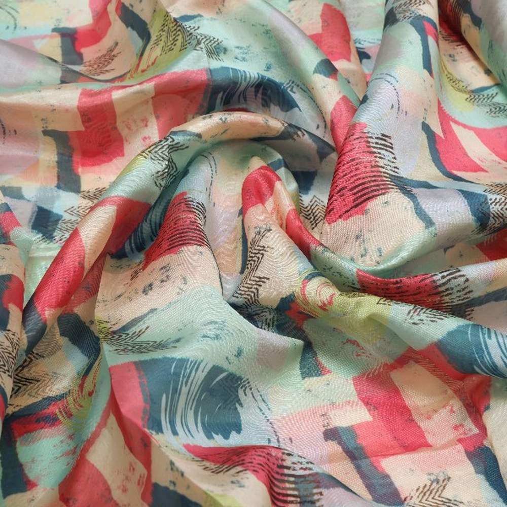 Abstract Print Organza Fabric - Multicolour – or 0 ta09987 110 1