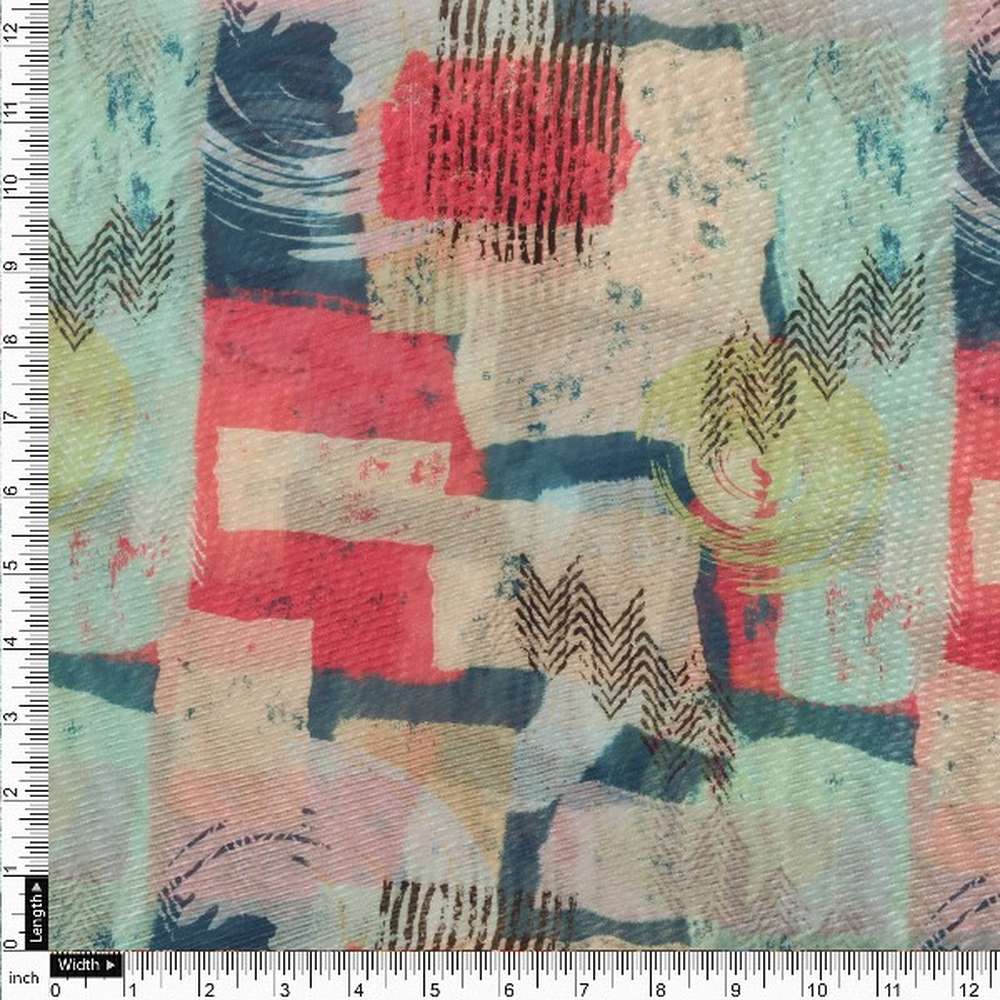 Abstract Print Organza Fabric - Multicolour – or 0 ta09987 110 4