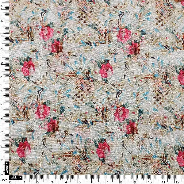 Chinon Floral Print Fabric - Off White – plch 0 pa5999 108 4