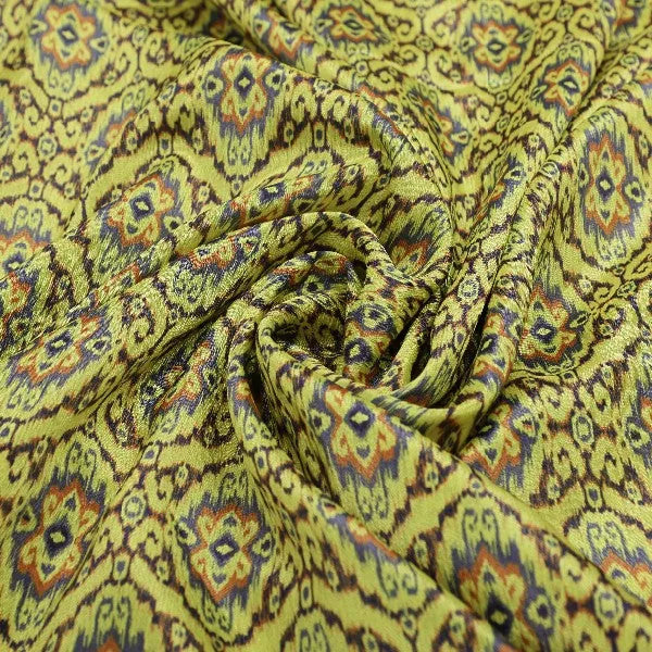 Lime Green Chinon Fabric with Damask Print – plch 0 pa7086 108 1