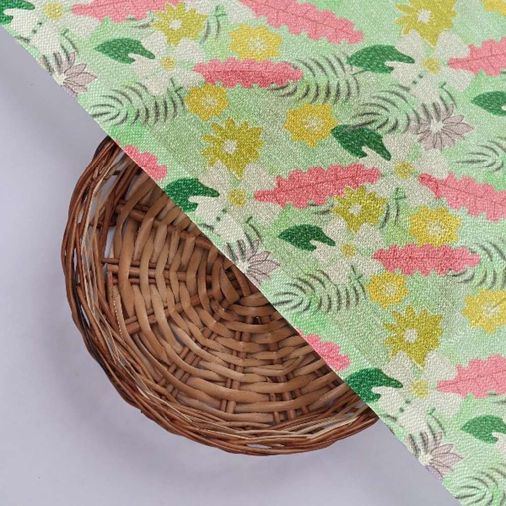 Green Chinon Floral Printed Dress Fabric – plch 0 pa7214 108 3
