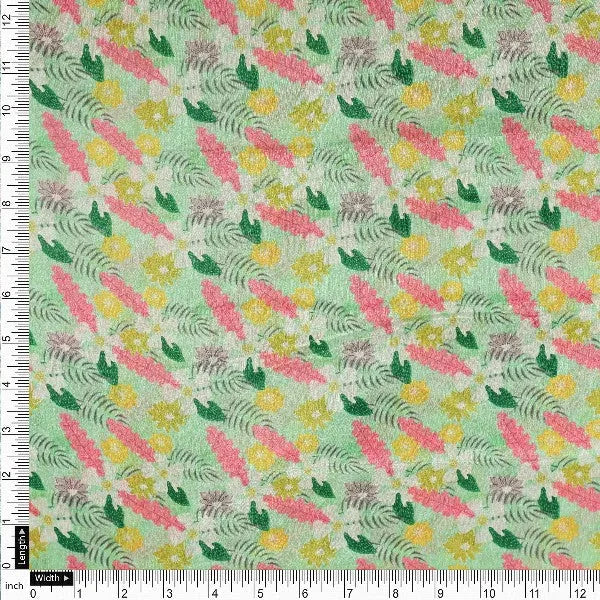 Green Chinon Floral Printed Dress Fabric – plch 0 pa7214 108 4