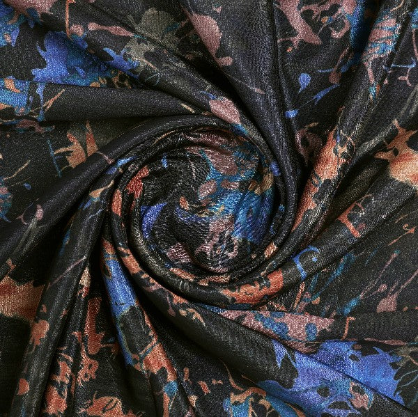 Chinon Abstract Print Black Dress Fabric – plch 0 ta05210 108 2