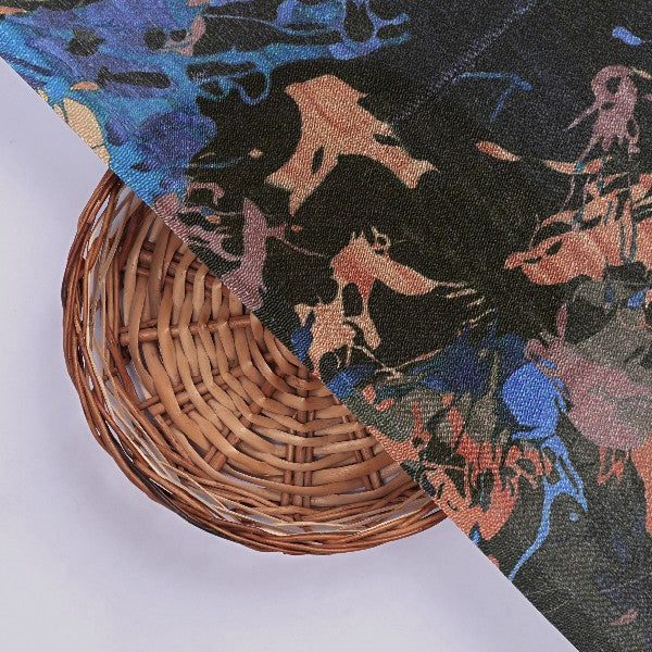 Chinon Abstract Print Black Dress Fabric – plch 0 ta05210 108 3