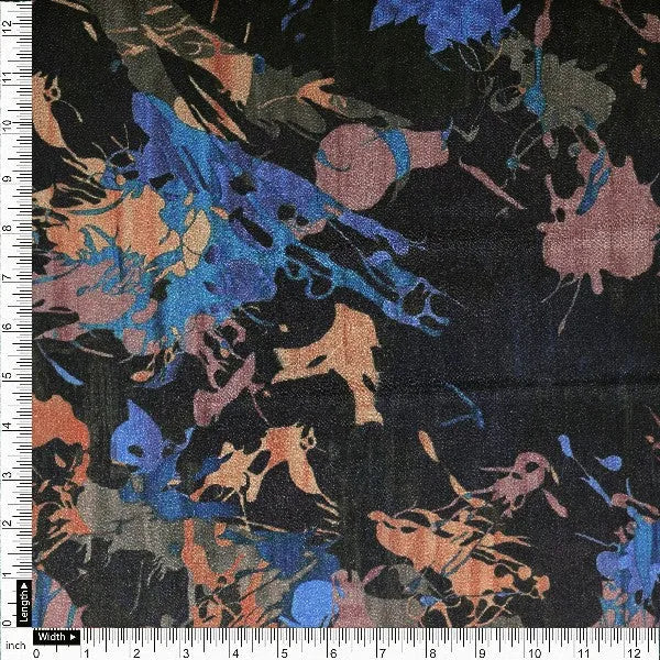 Chinon Abstract Print Black Dress Fabric – plch 0 ta05210 108 4