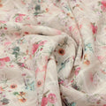 Cream Floral Grid Linen Look Fabric – poli ch ma028067 110 1