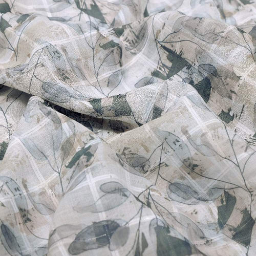 Grey Beige Linen Look Abstract Leaf Print – poli ch ma028089 110 1