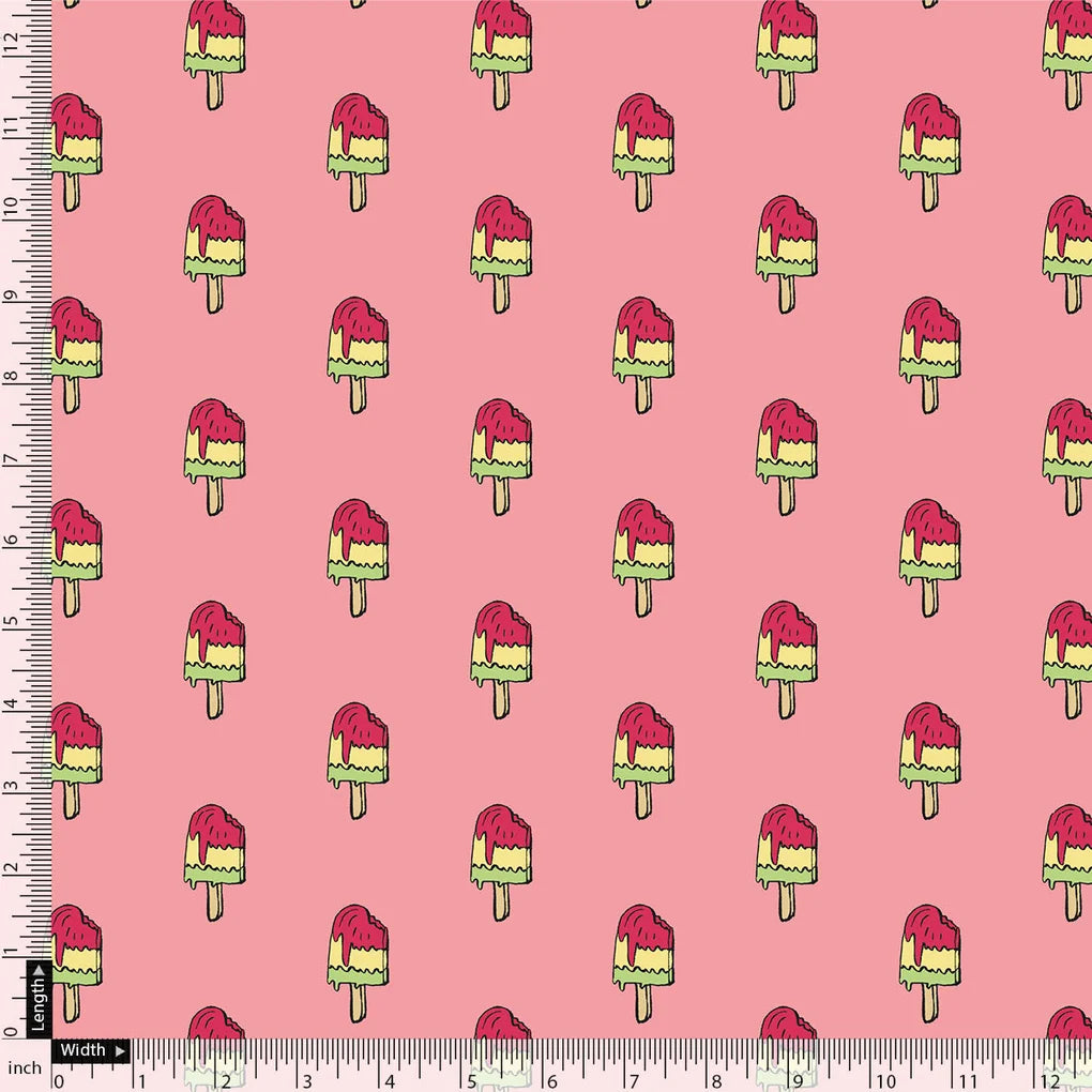 Pink and Red Popsicle Print Muslin Fabric for Kids – popsicle1