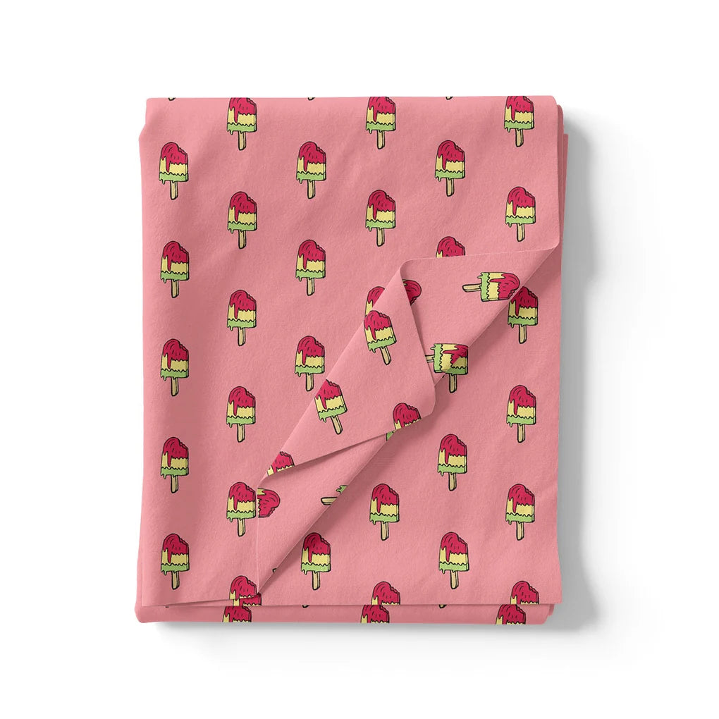 Pink and Red Popsicle Print Muslin Fabric for Kids – popsicle2