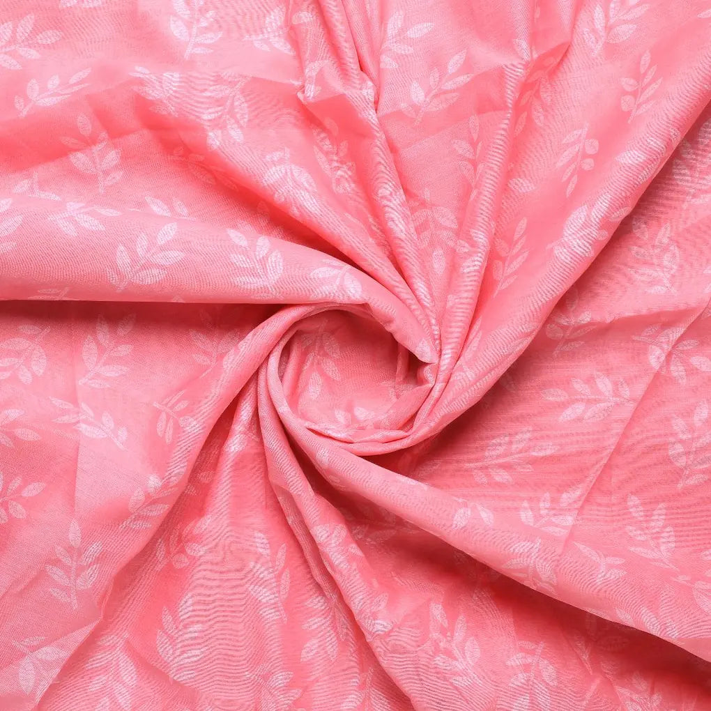 Chanderi Digital Printed Fabric with Pink Leaves Print – ch 0 fvs2022657 110 chanderi digital printed fabric with pink leaves print 1