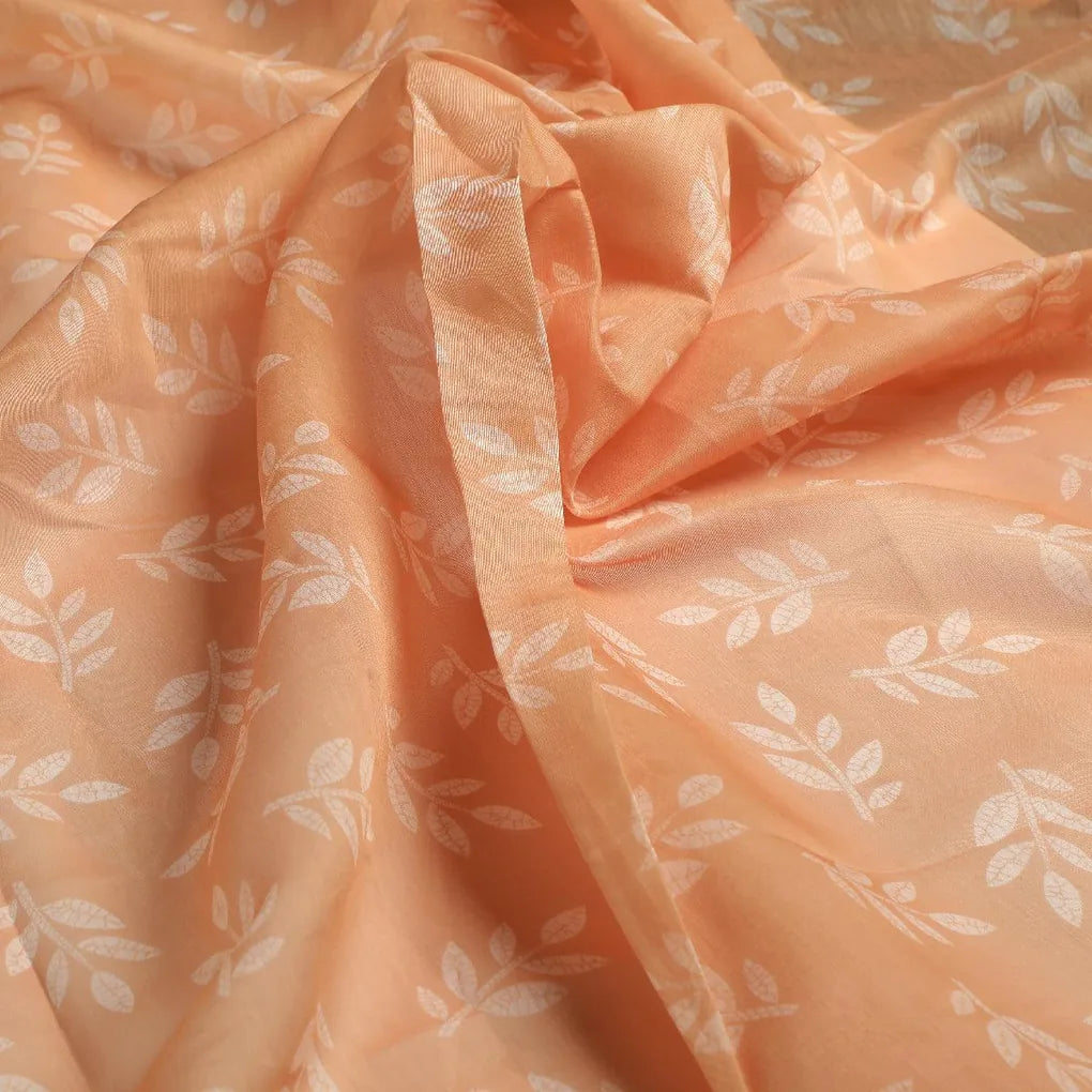 Chanderi Digital Printed Fabric - Orange Leaves – ch 0 fvs2022658 110 chanderi digital printed fabric orange leaves 3