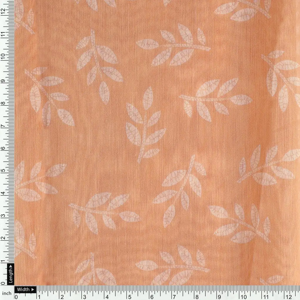 Chanderi Digital Printed Fabric - Orange Leaves – ch 0 fvs2022658 110 chanderi digital printed fabric orange leaves 4