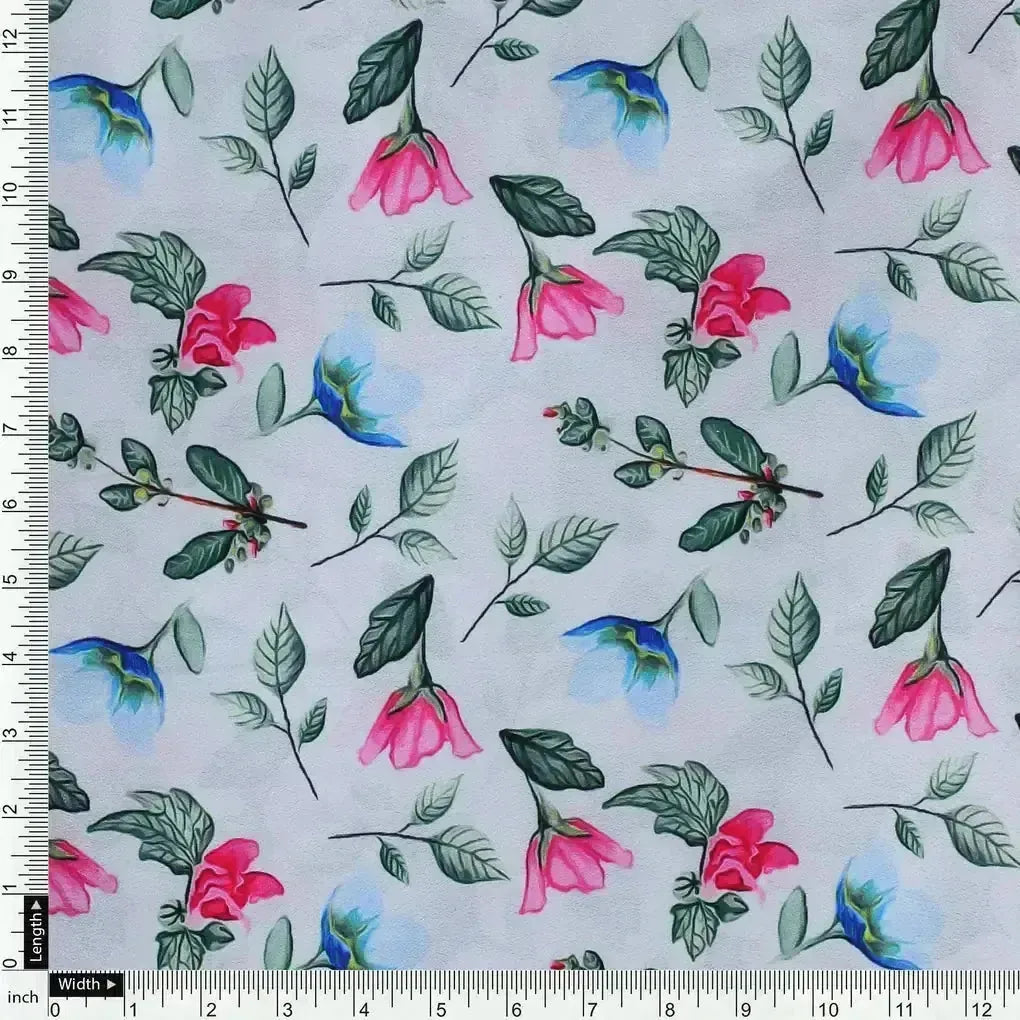 Flower With Olive Leaf Digital Printed Fabric - Crepe – cr 0 ma0109 110 flower with olive leaf digital printed fabric crepe 4