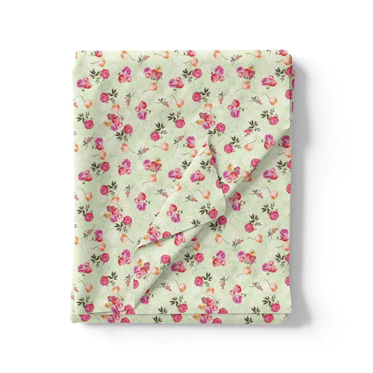 Pista Flower Silk Crepe Printed Fabric - FAB VOGUE Studio®