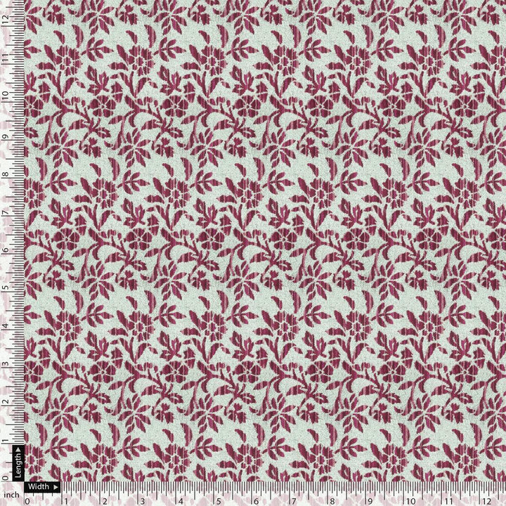 Off White Flower Silk Crepe Printed Fabric - FAB VOGUE Studio®