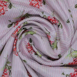 Pink Flower Pack With Stripes Digital Printed Fabric  - Crepe – cr 0 ma012731 110 pink flower pack with stripes digital printed fabric crepe 1