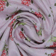 Pink Flower Pack With Stripes Digital Printed Fabric  - Crepe – cr 0 ma012731 110 pink flower pack with stripes digital printed fabric crepe 1