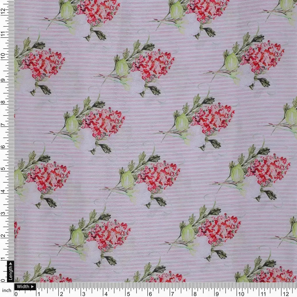 Pink Flower Pack With Stripes Digital Printed Fabric  - Crepe – cr 0 ma012731 110 pink flower pack with stripes digital printed fabric crepe 4