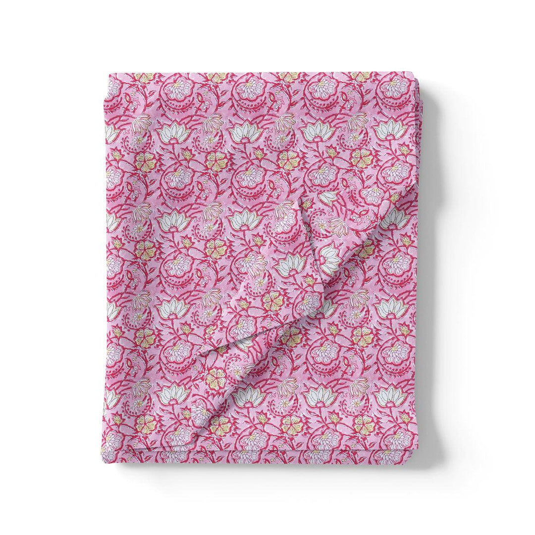 Pink Jecobean Silk Crepe Printed Fabric - FAB VOGUE Studio®