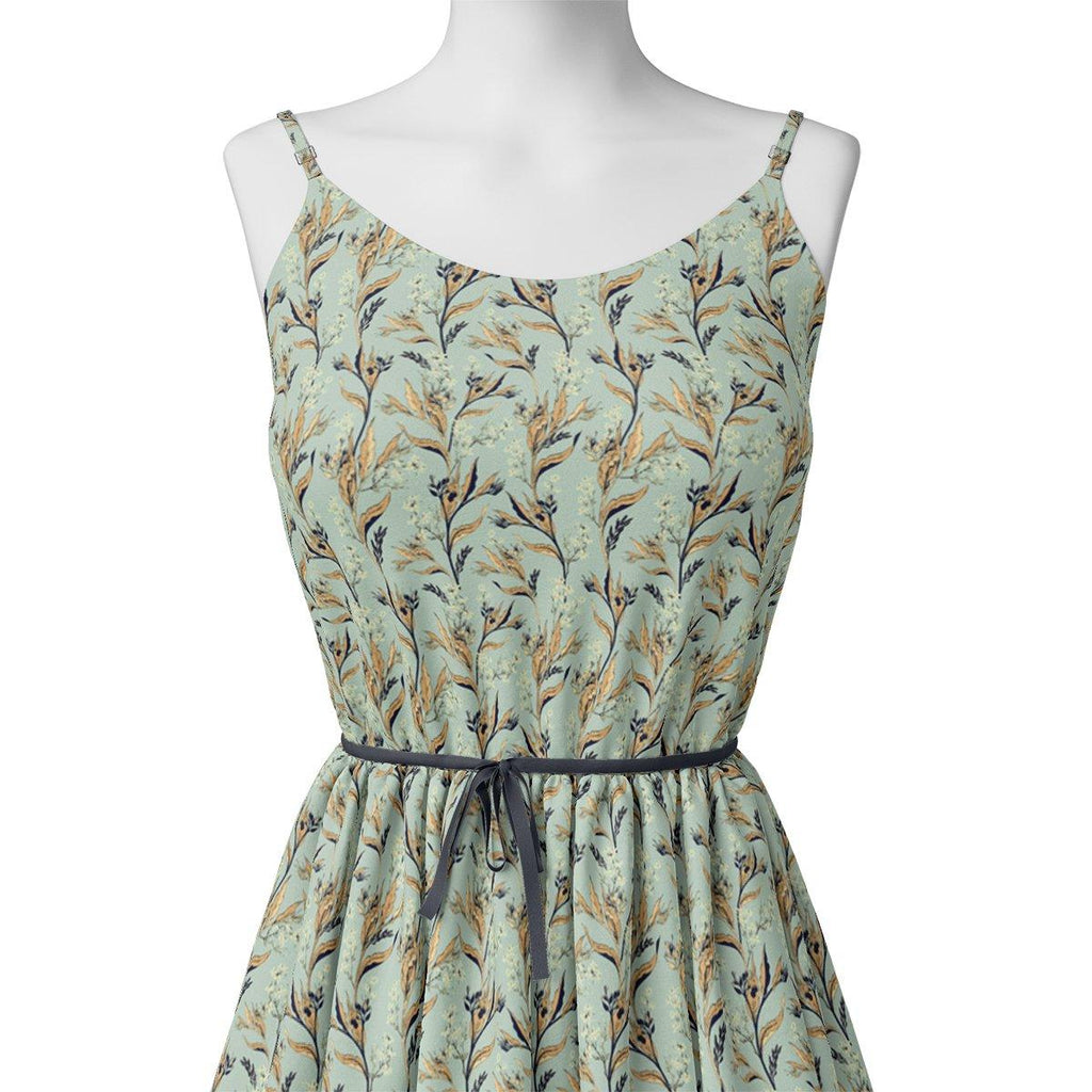 Fluid Rama Crop Branch Motif Digital Printed Fabric - Crepe - FAB VOGUE Studio®