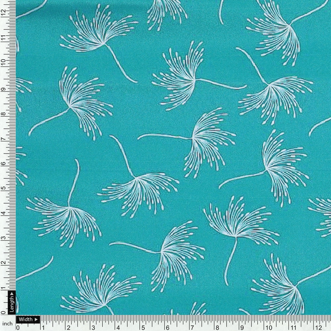 White Floating Flower Digital Printed Fabric - Crepe - FAB VOGUE Studio®