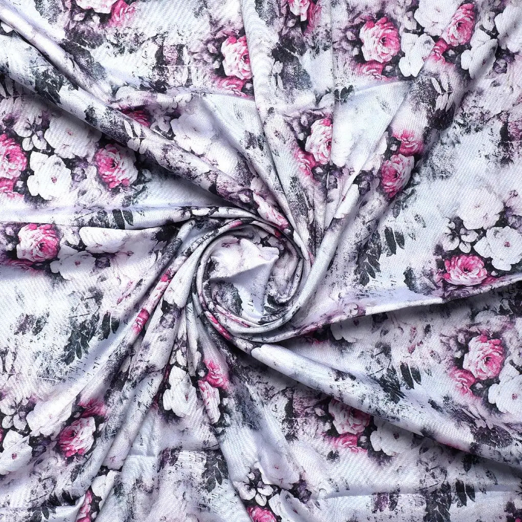 Vintage Floral Art Collection Digital Printed Fabric - Silk Crepe – cr 0 ma015211 110 vintage floral art collection digital printed fabric silk crepe 3