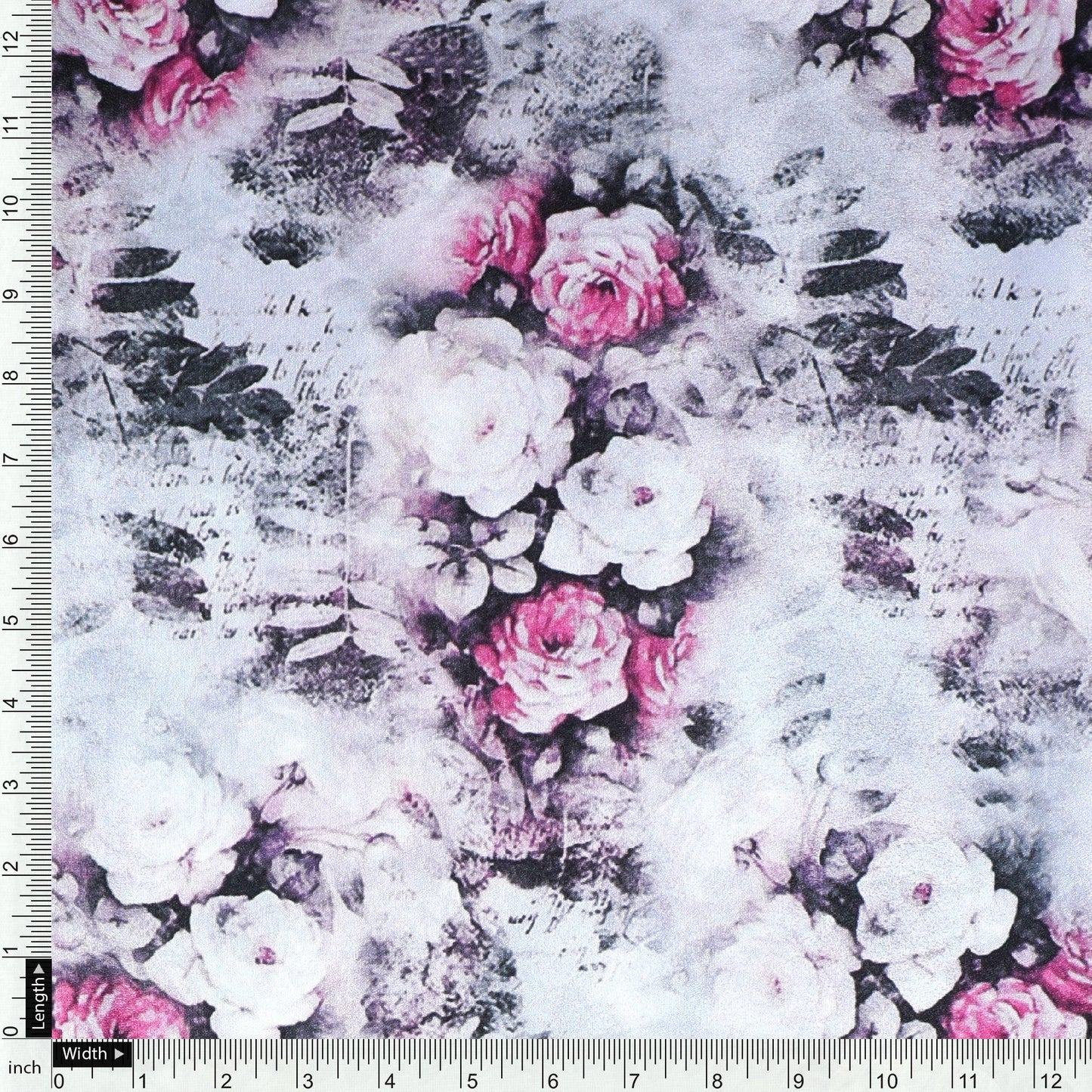 Vintage Floral Art Collection Digital Printed Fabric - Silk Crepe - FAB VOGUE Studio®