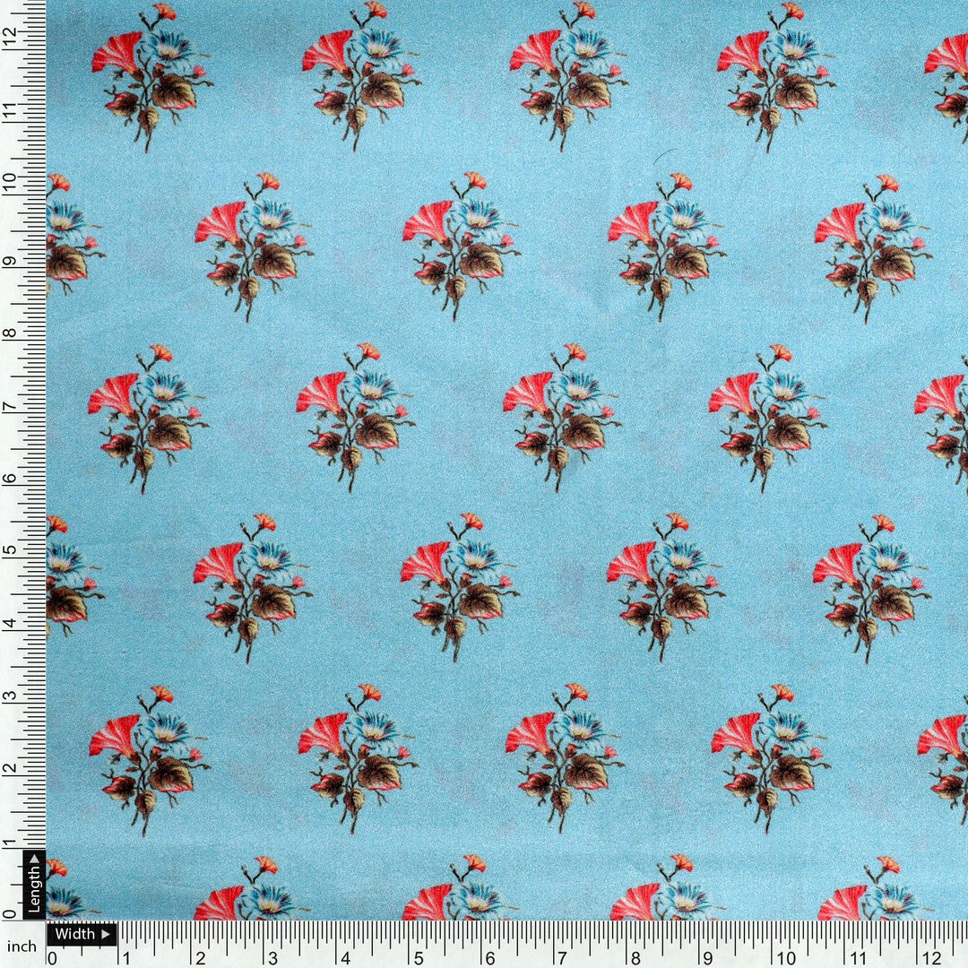 Vintage Flower Repeat Digital Printed Fabric - Crepe - FAB VOGUE Studio®