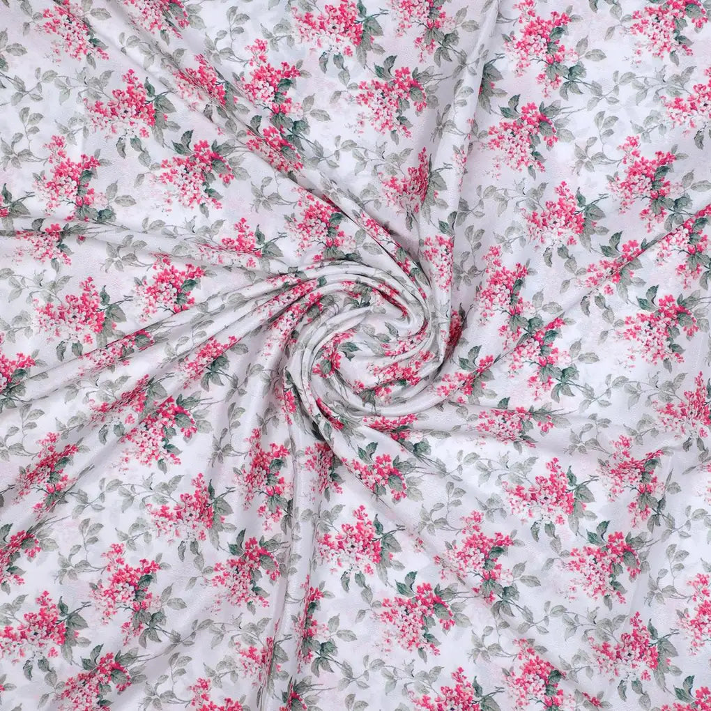 Tiny Daffodil Flower With Birch Leaves Digital Printed Fabric - Silk Crepe – cr 0 ma016202 110 tiny daffodil flower with birch leaves digital printed fabric silk crepe 1