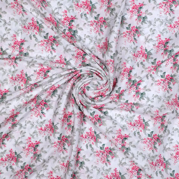 Tiny Daffodil Flower With Birch Leaves Digital Printed Fabric - Silk Crepe – cr 0 ma016202 110 tiny daffodil flower with birch leaves digital printed fabric silk crepe 1