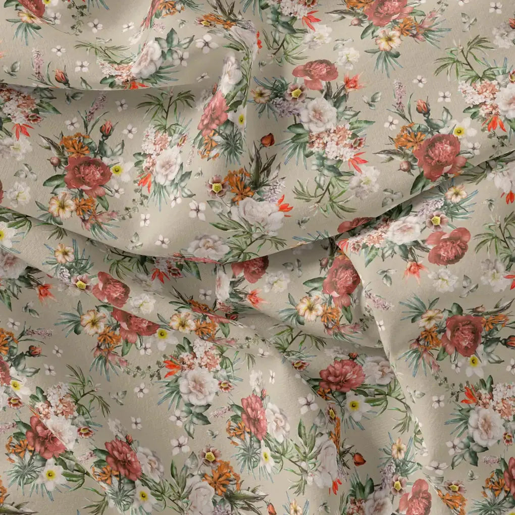 Morden Colour Flower Bunch Digital Printed Fabric - Silk Crepe – cr 0 ma016832 110 morden colour flower bunch digital printed fabric silk crepe 3