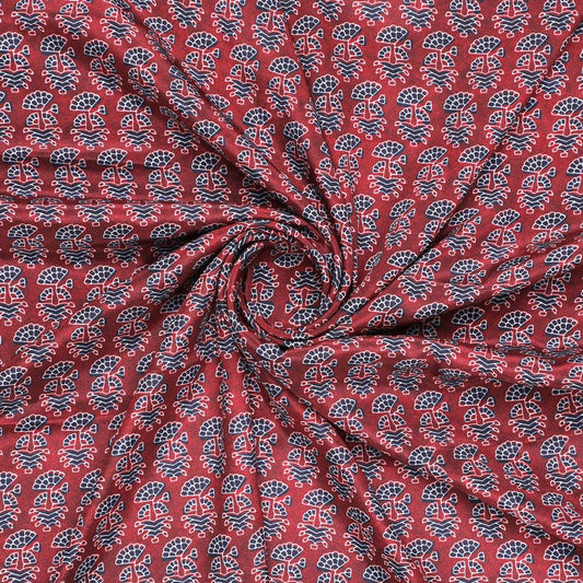 Decorative Flower Tree Redish Digital Printed Fabric - Crepe - FAB VOGUE Studio®