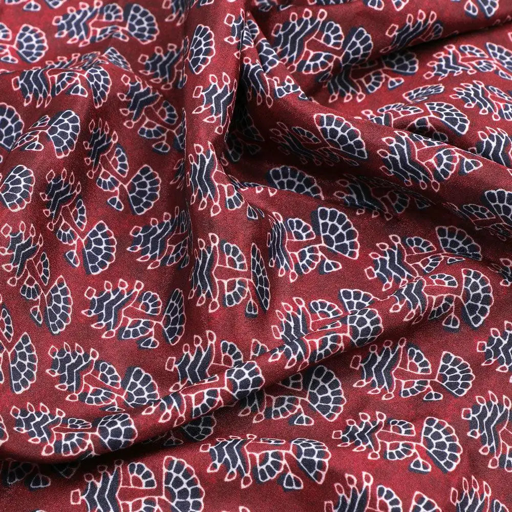 Decorative Flower Tree Redish Digital Printed Fabric - Crepe – cr 0 ma0182 110 decorative flower tree redish digital printed fabric crepe 3